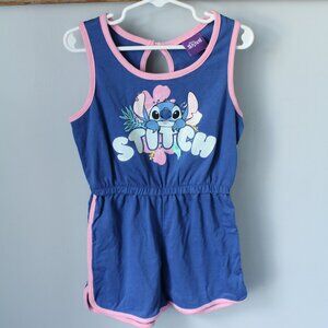 Disney Stitch Size XS 4-5  Romper Shorts Blue/Pink
